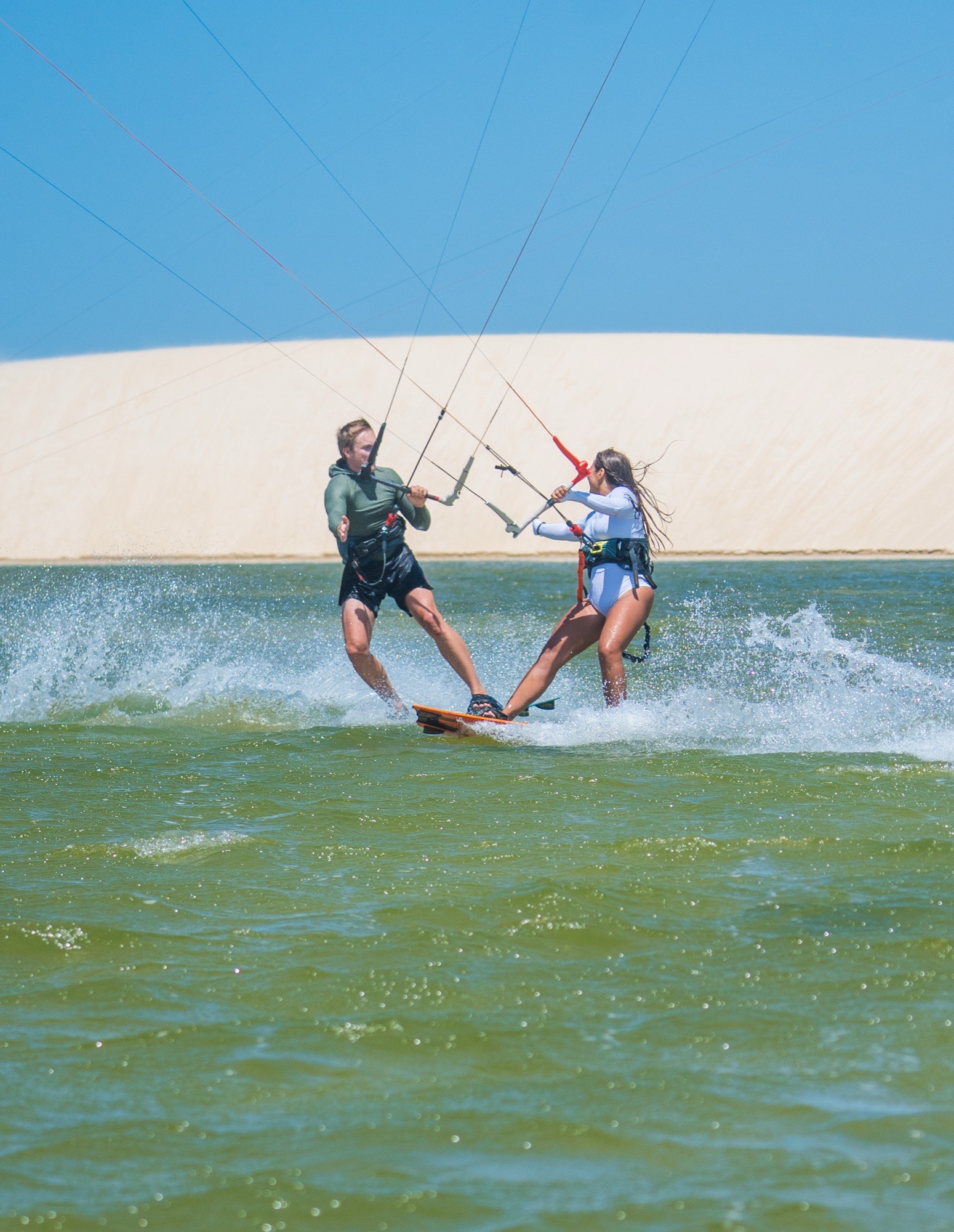 small group kitesurfers pristine sandbar sunset boutique kite expedition Local Secrets XP