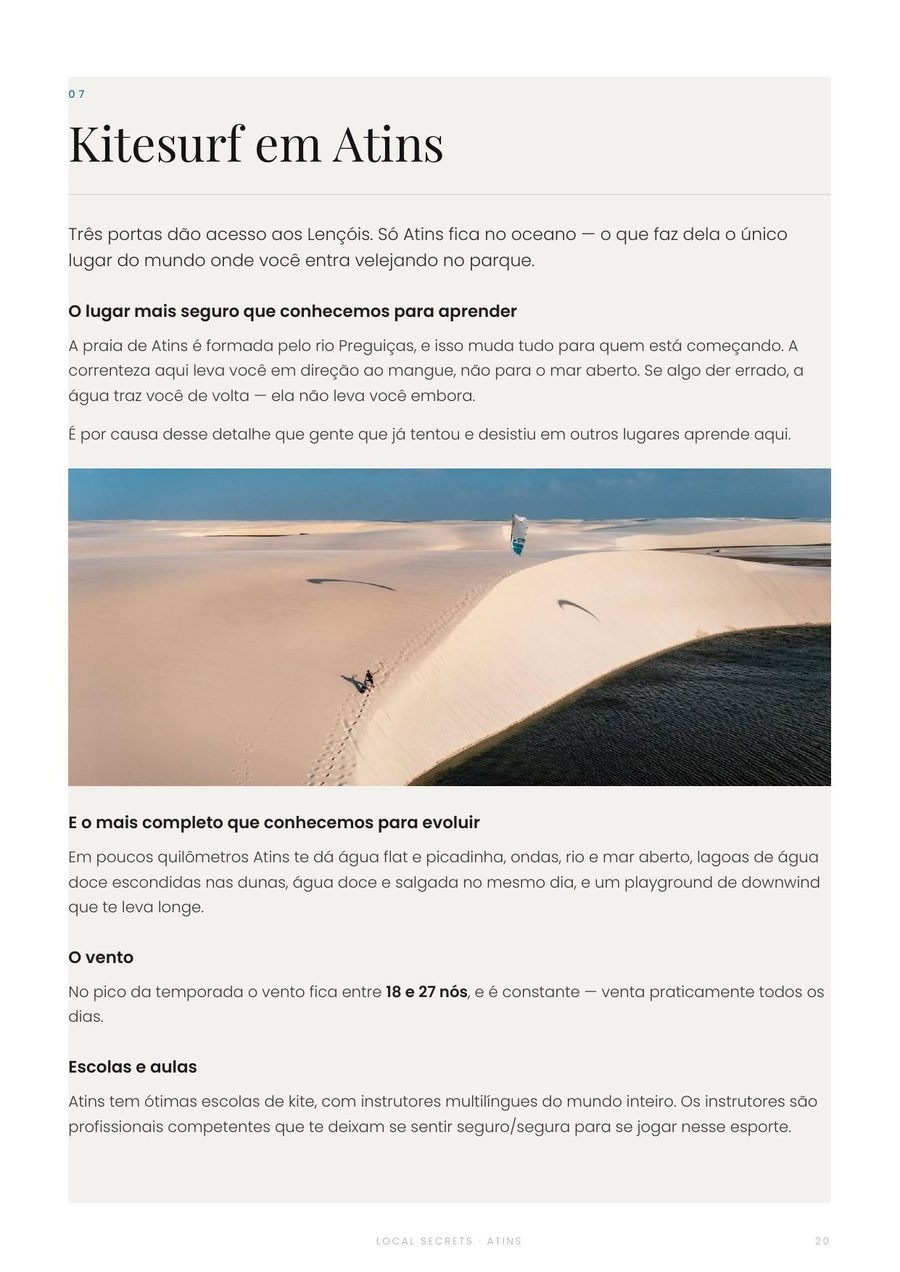 Page du guide : le kitesurf à Atins