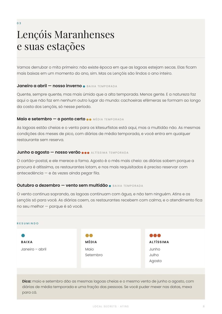 Page du guide : les saisons des Lençóis Maranhenses