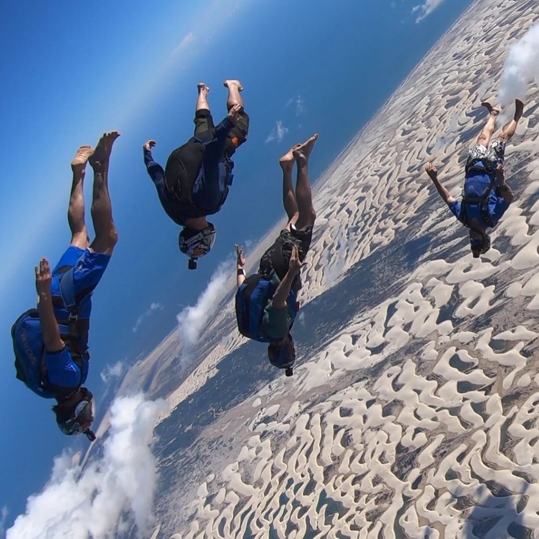 skydiving over the dunes of Lençóis Maranhenses Atins Brazil Local Secrets XP